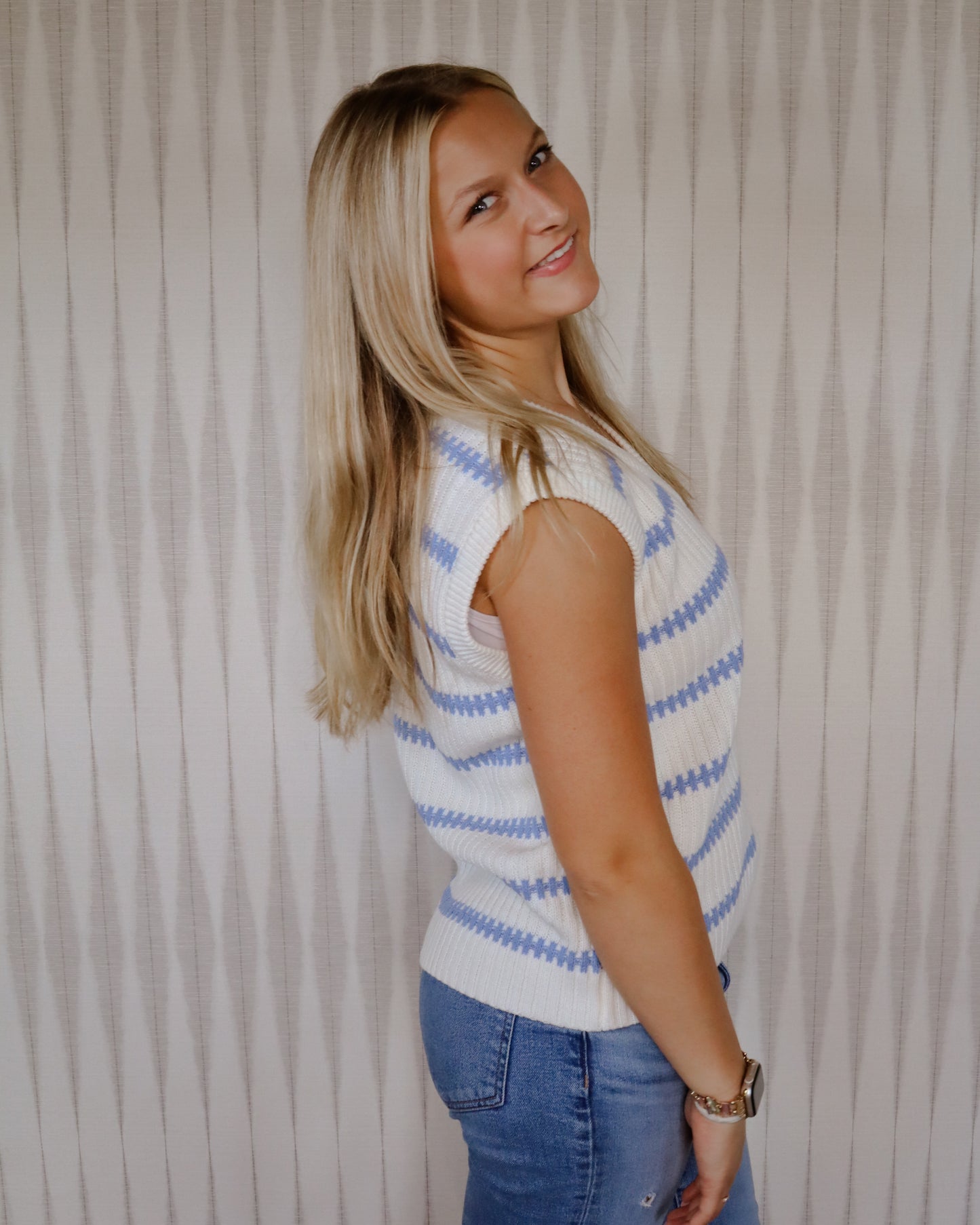 Blue Stripe Top