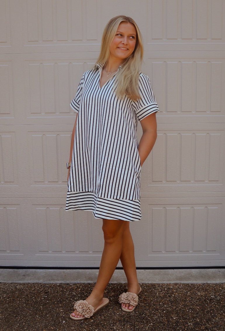 Black & White Striped Dress