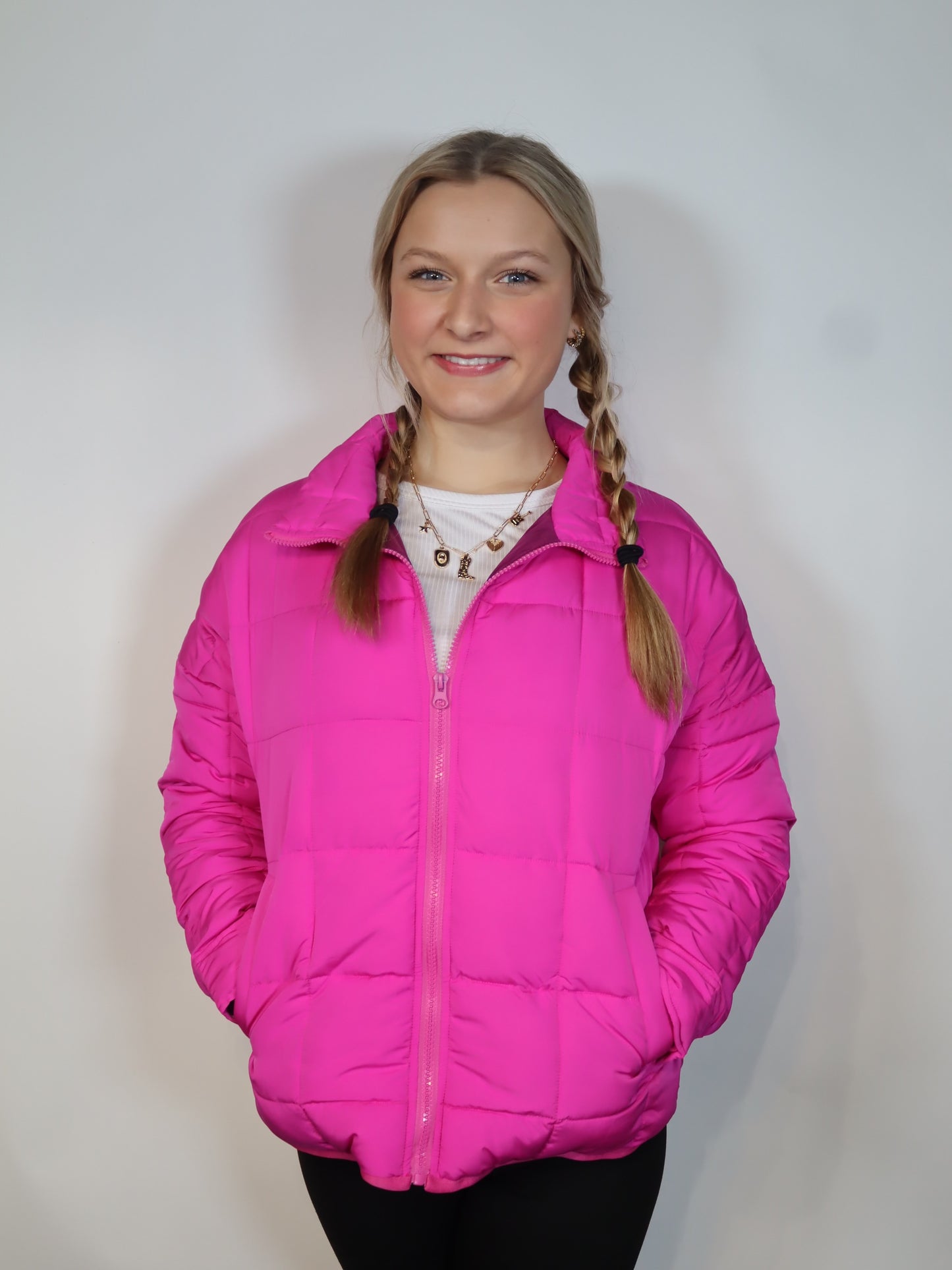 Hot Pink Puffer Jacket