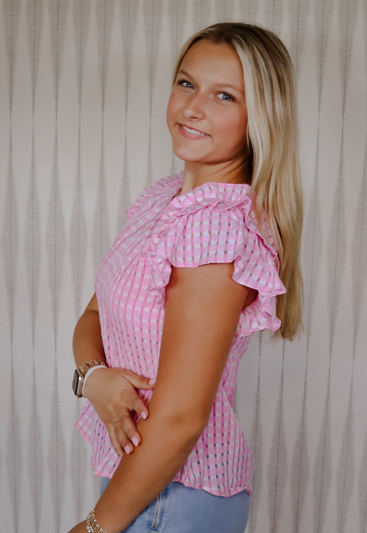 Pink Ruffle Top