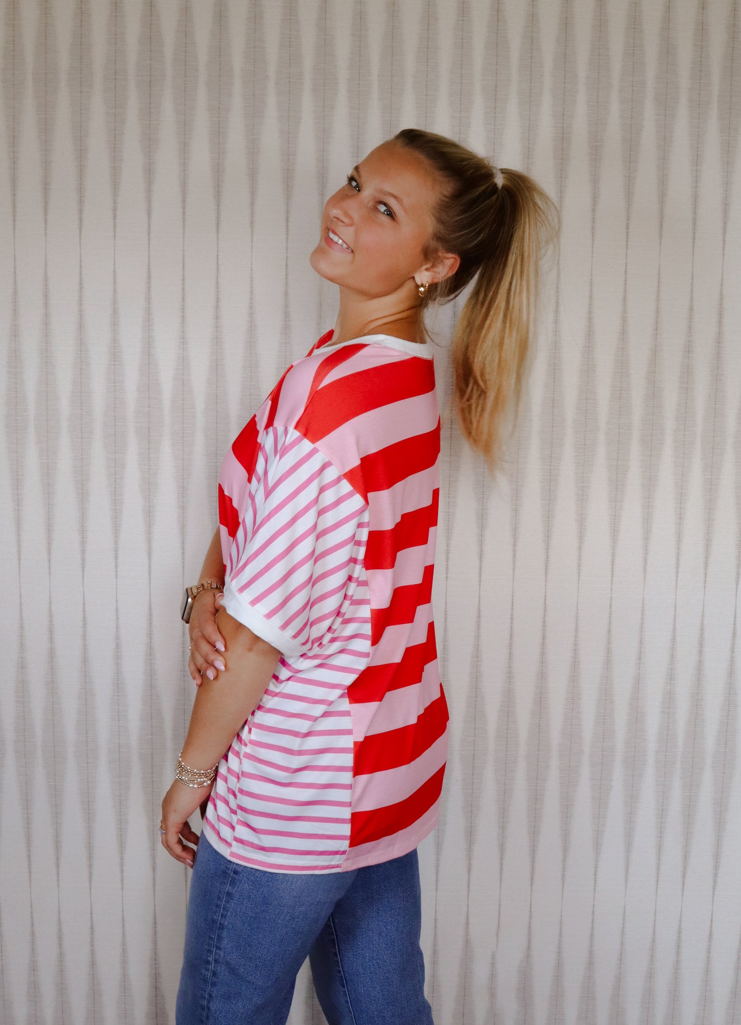 Pink & Red Top