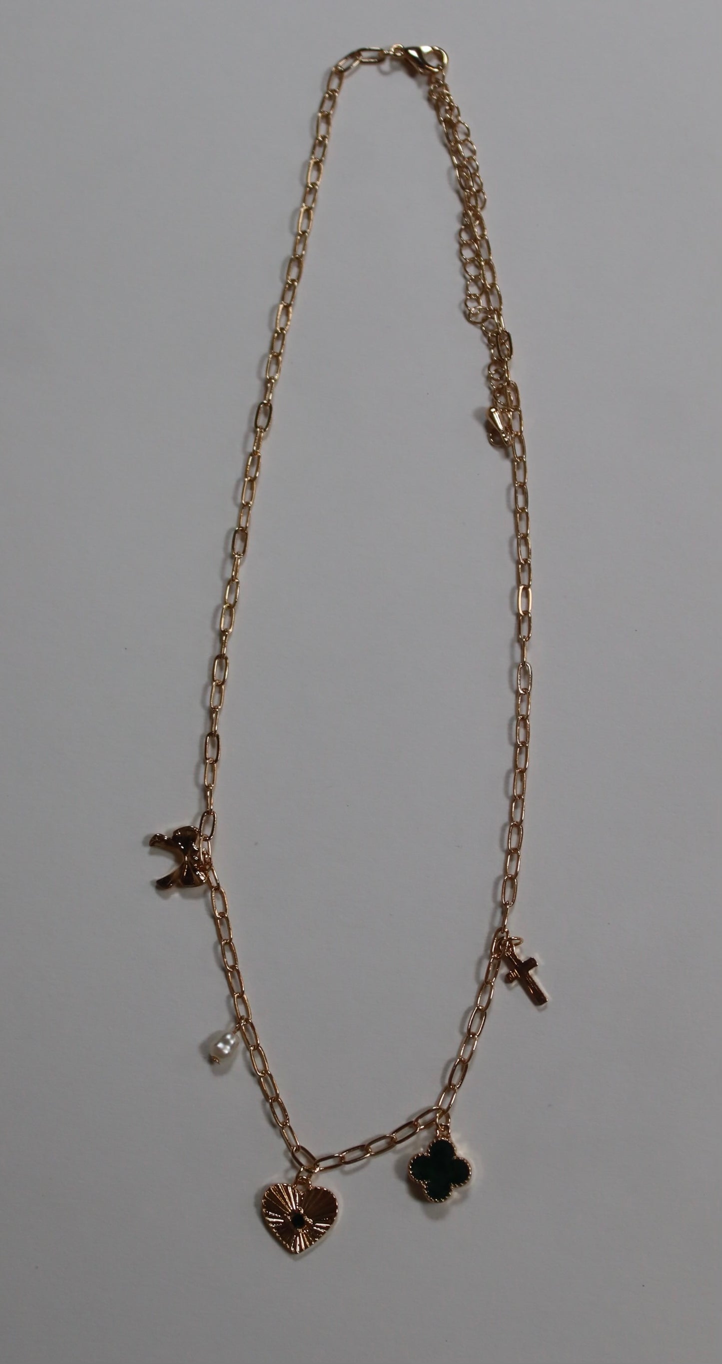 Sunburst Heart Charm Necklace