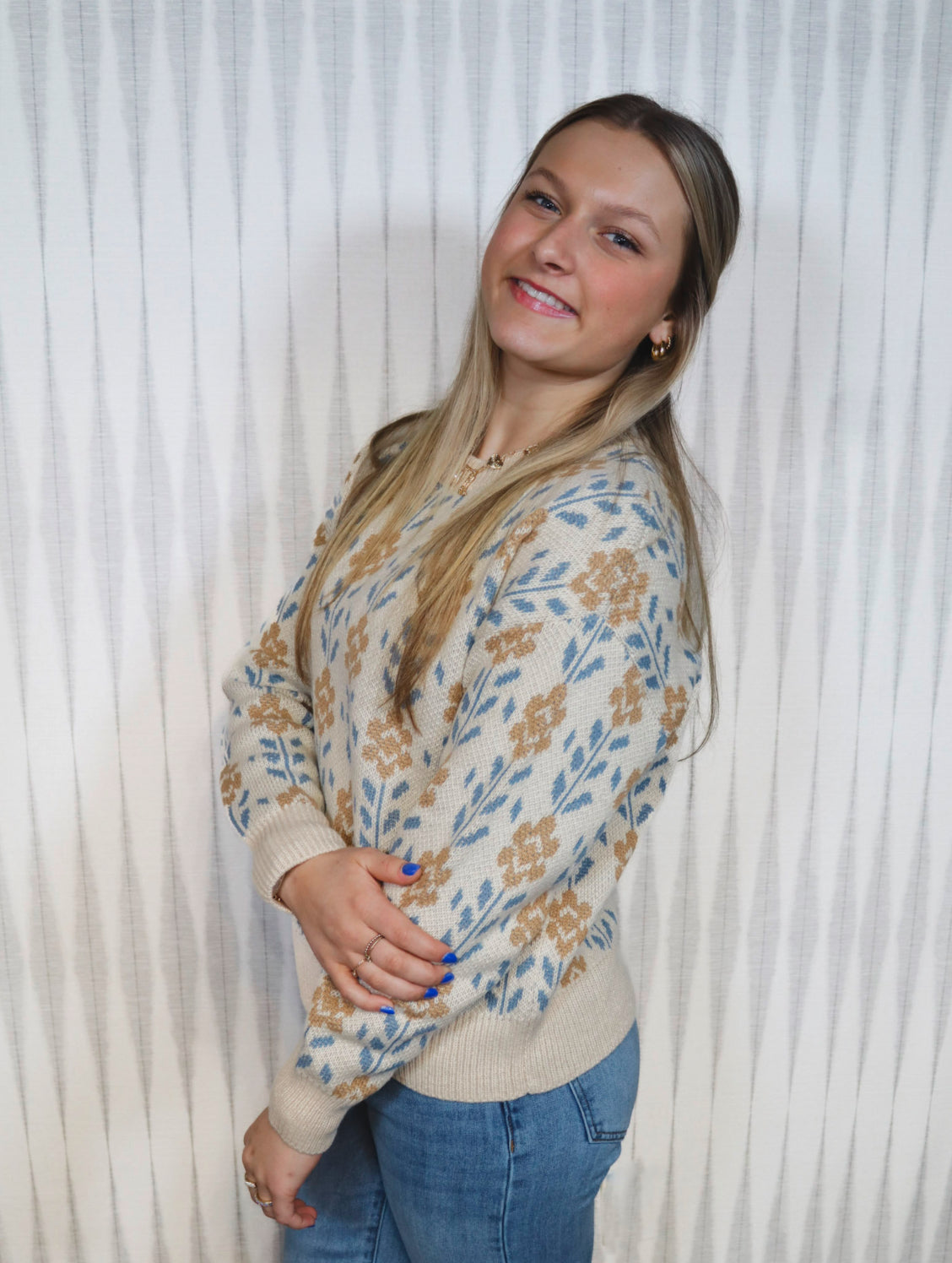 Floral Jacquard Sweater