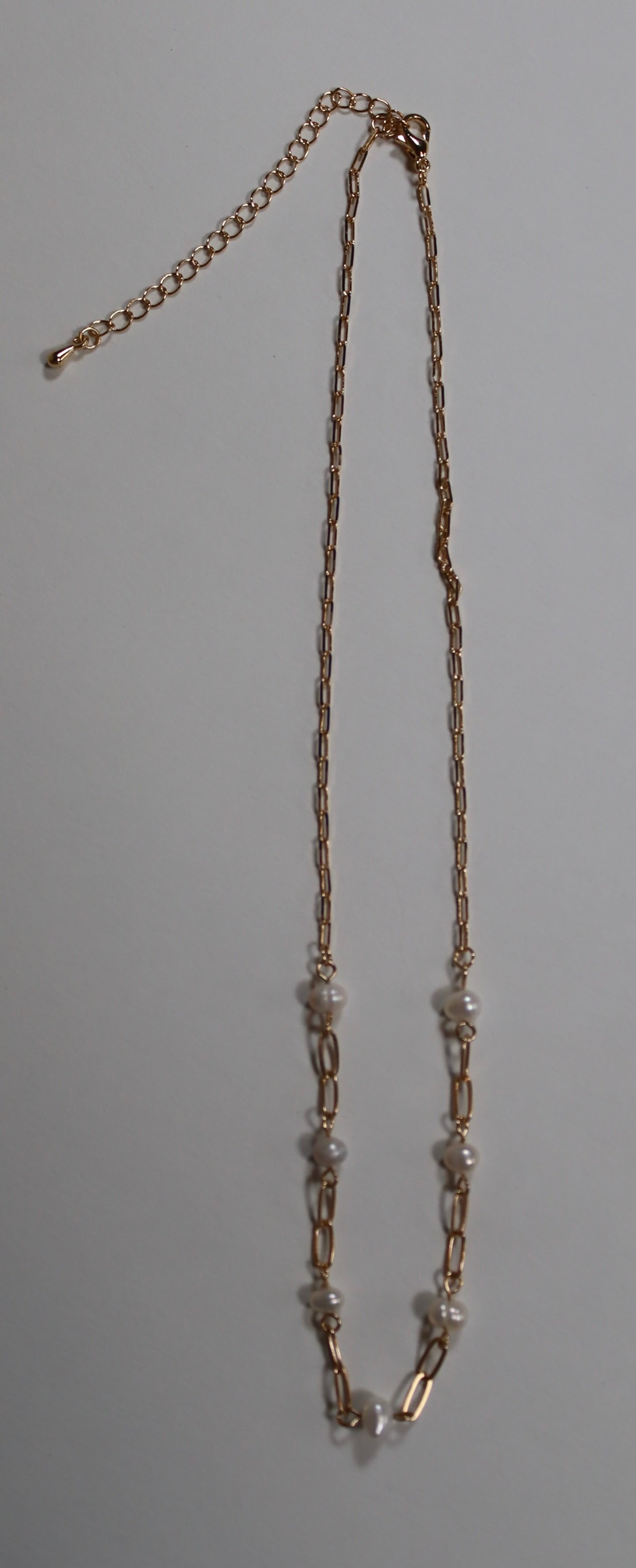 Gold Link Freshwater Pearl Mix Chain