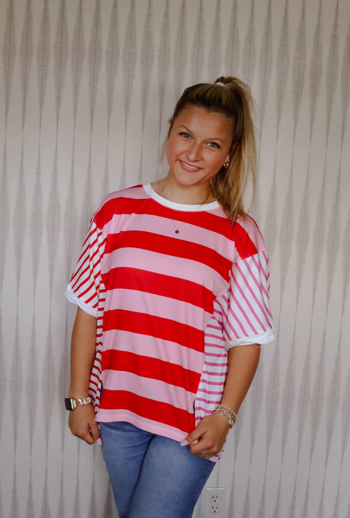 Pink & Red Top