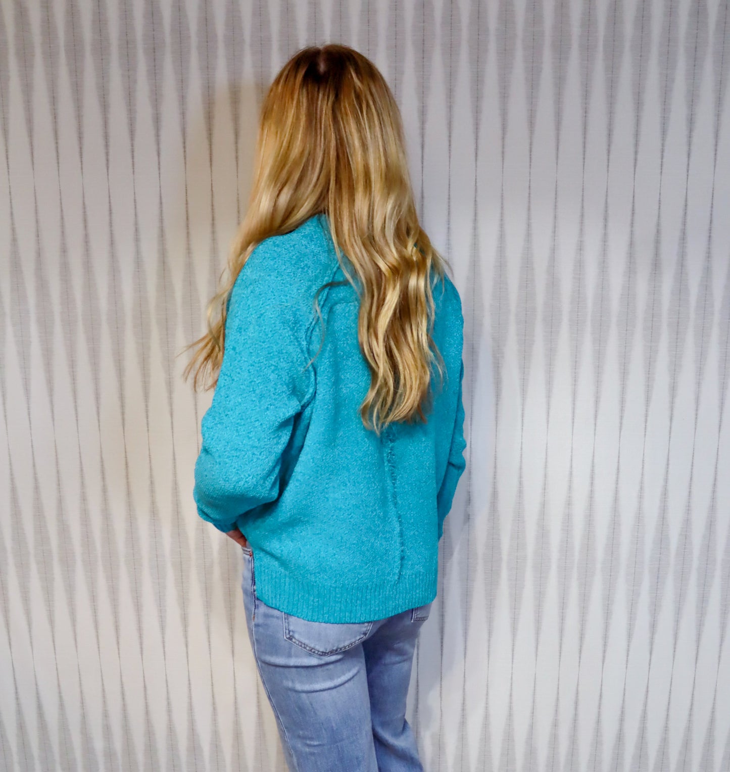 Light Teal Chenille Sweater