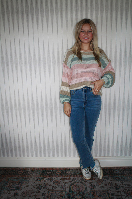 Pastel-Stripe loose fit Top