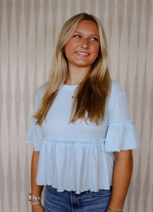 Blue Frill Top