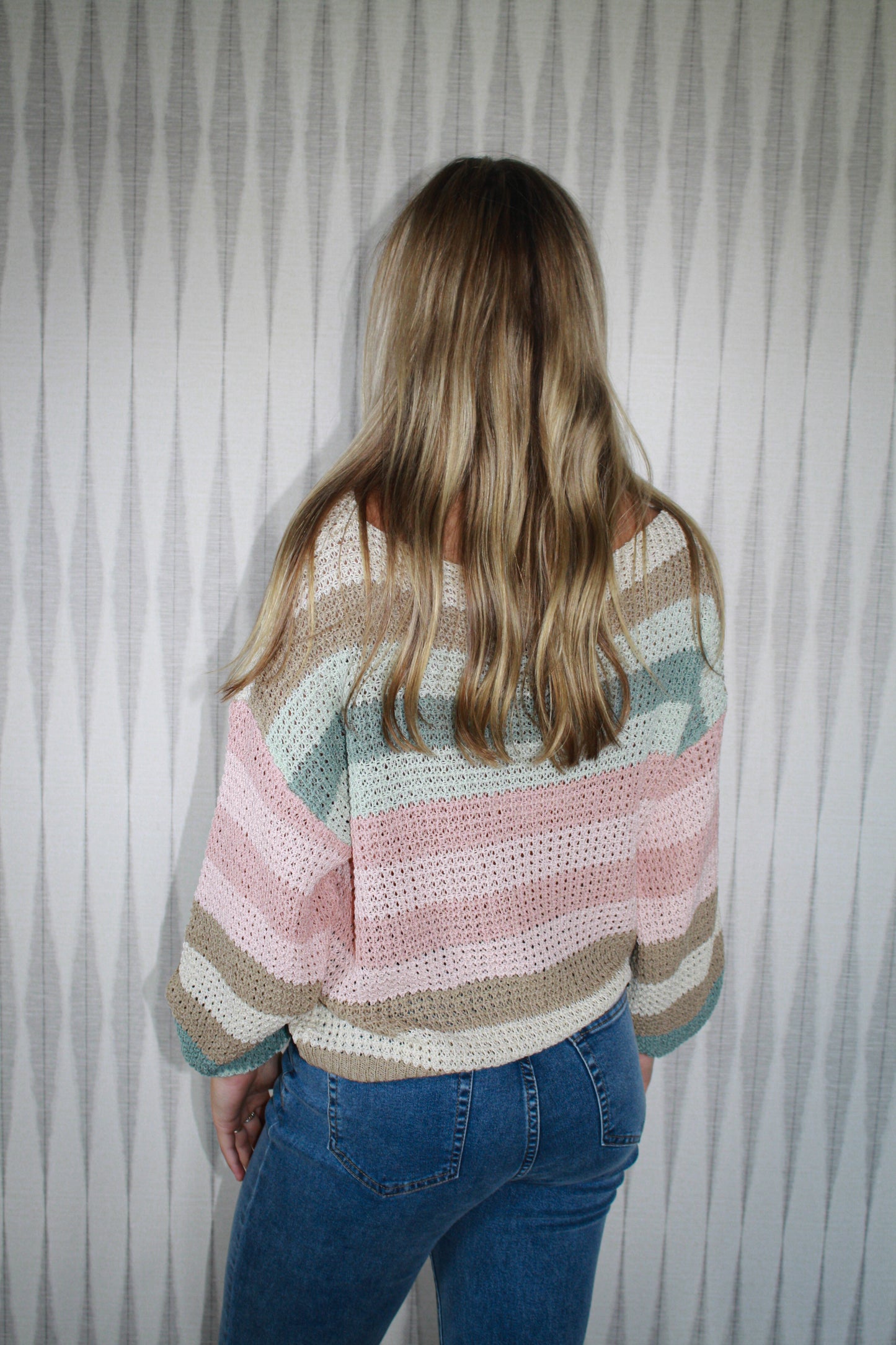 Pastel-Stripe loose fit Top