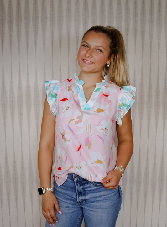 Ruffle Sleeve Top