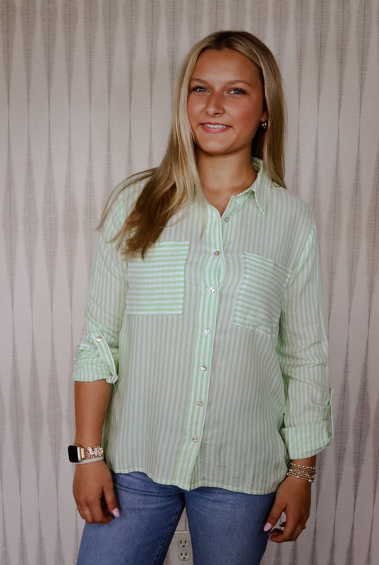 Lime Button Up