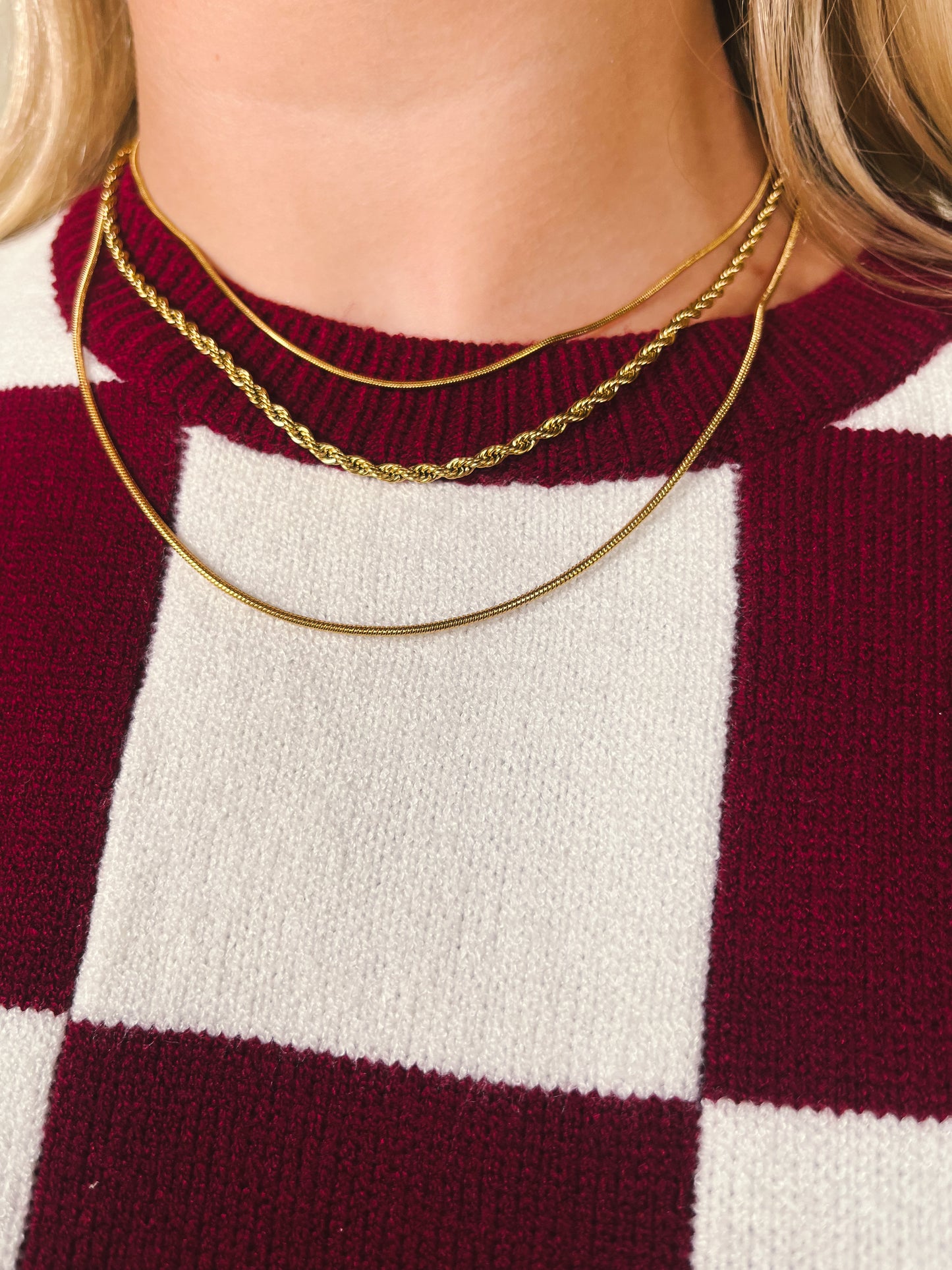 Gold Three Layer Necklace