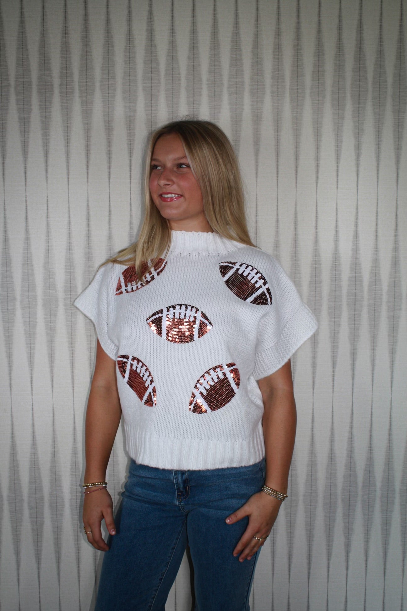 Football Sequin Sweater