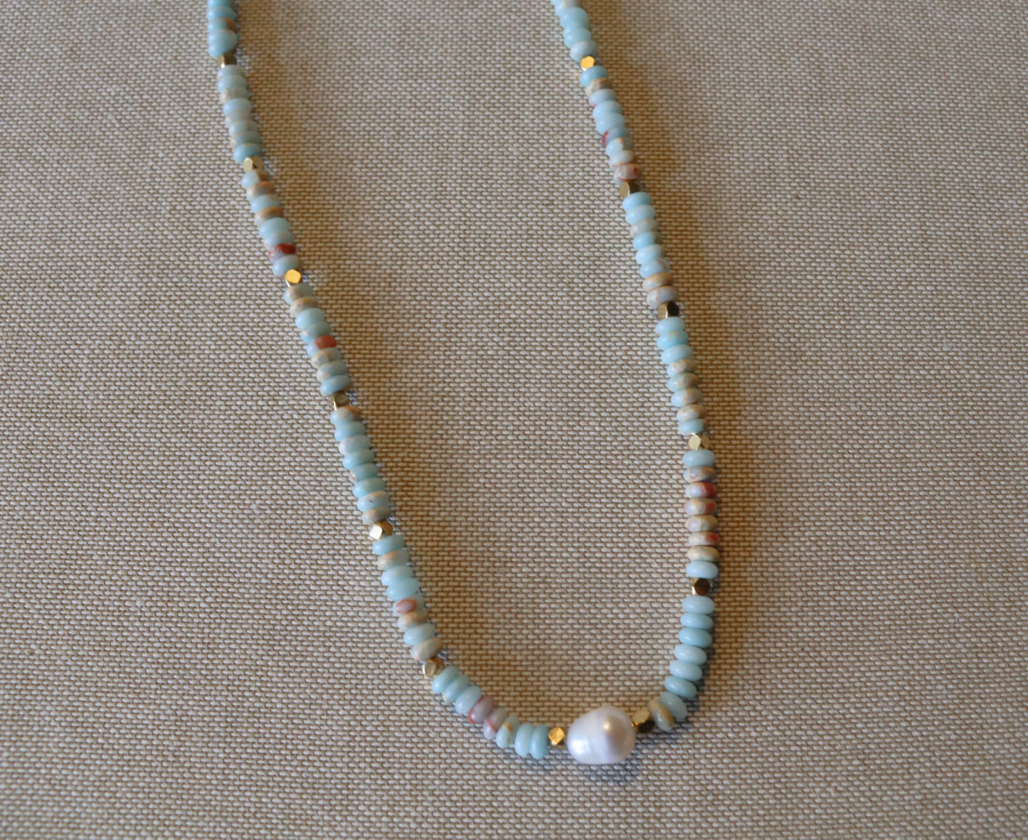 Boho Bead Pearl Necklace