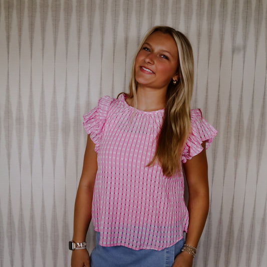 Pink Ruffle Top