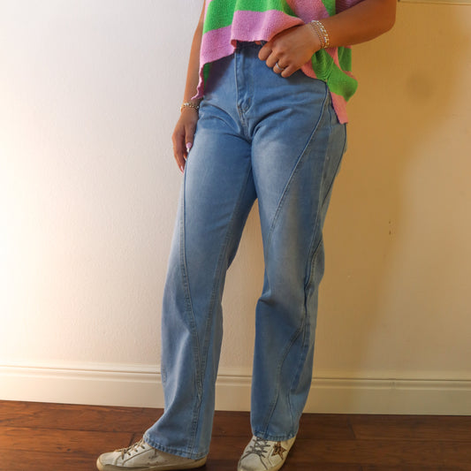 High Waisted Loose Denim Pant