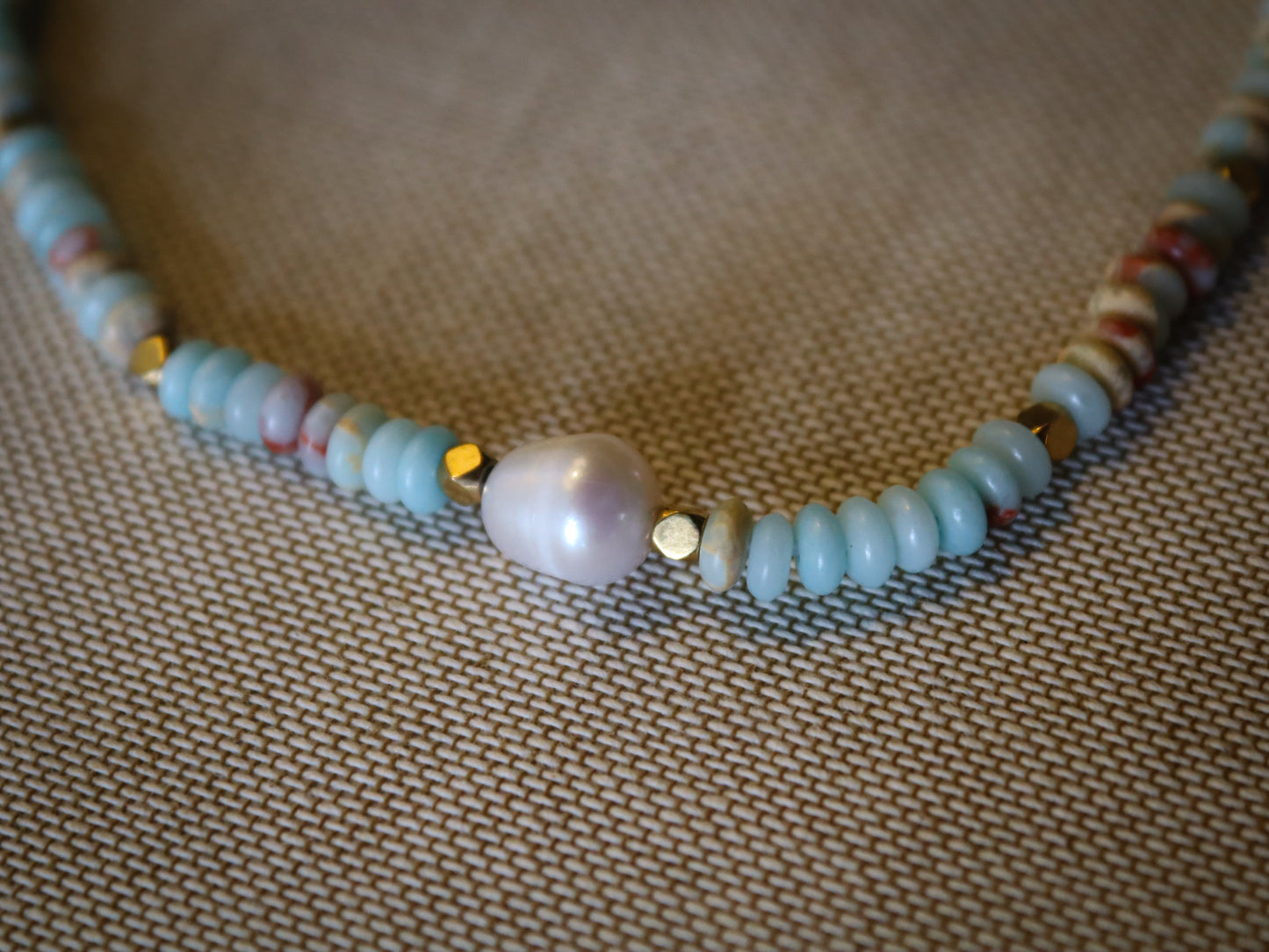 Boho Bead Pearl Necklace