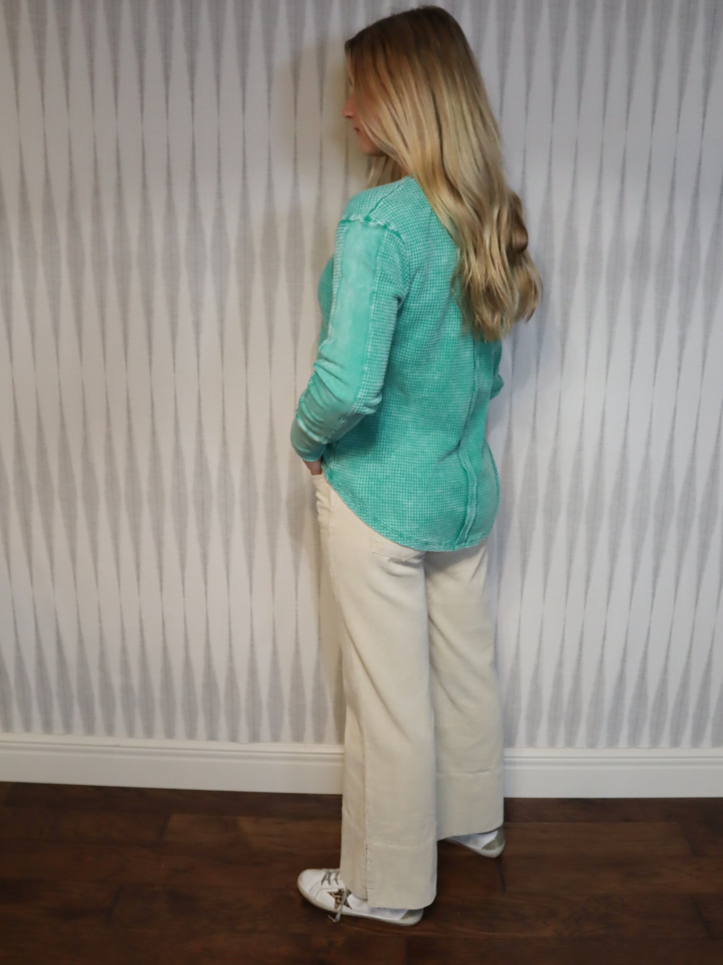 Oatmeal wide leg pant