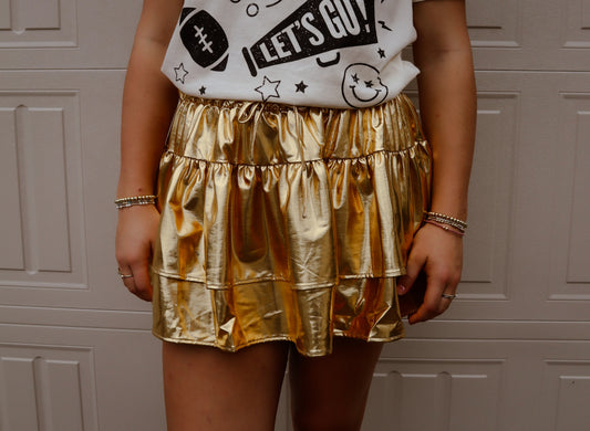 Gold Ruffle Skort