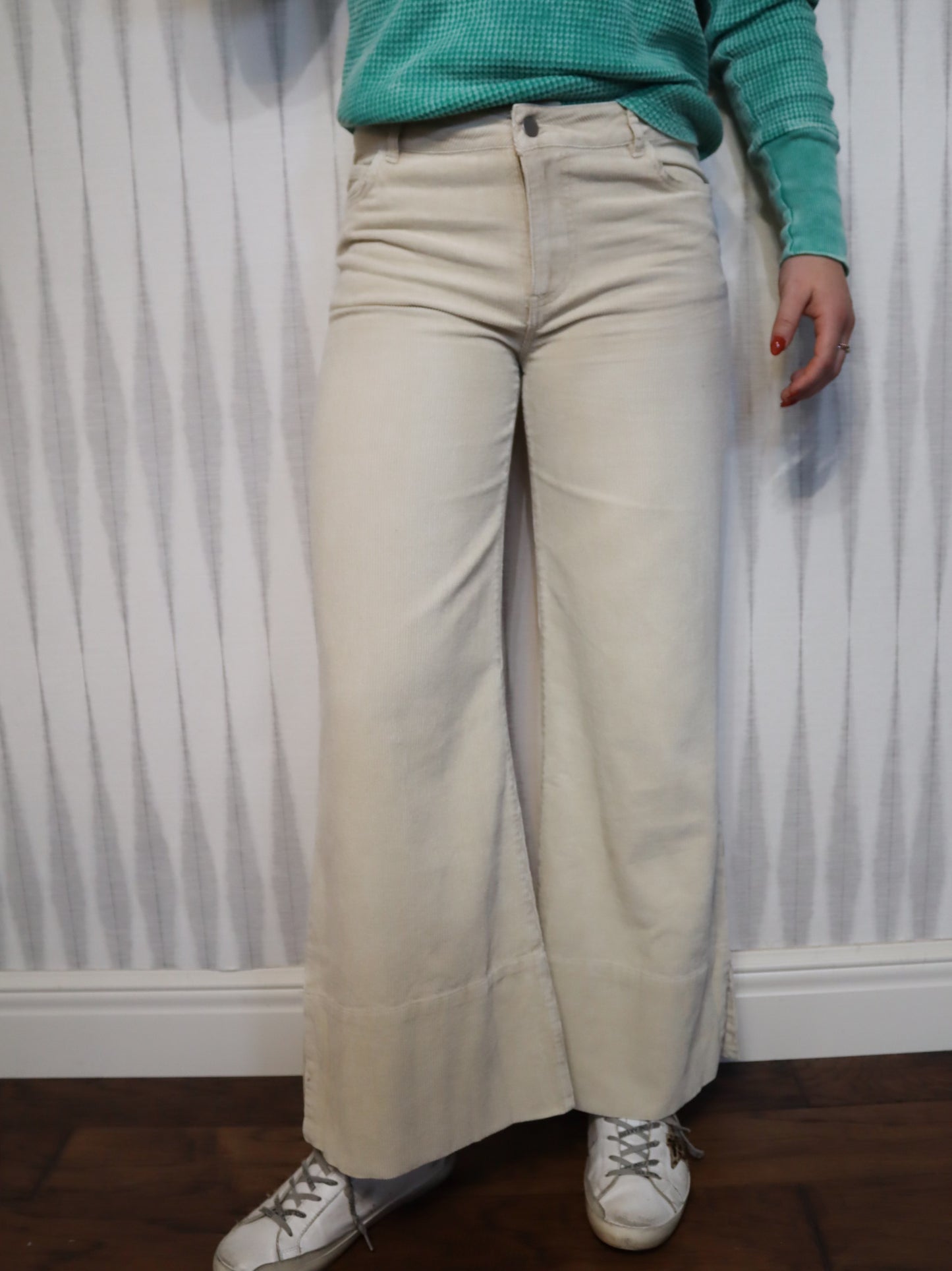 Oatmeal wide leg pant